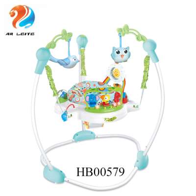 Cheap High quality Educational 3 in 1jungle safety round baby walker baby jumper swing jumping cair with music and light