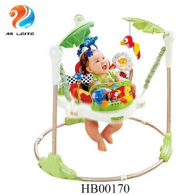 New Seat spins Multifunction rolling Rainforest Jumperoo baby walker baby jumper with music and toys  for wholesale