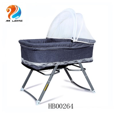 Comfortable portable baby cradle folding baby swing bed rocking baby crib for infant with mosquito net