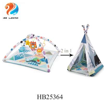 New Luxury 2 in 1Nordic Home Kids Playhouse meditation tent Princess Teepee Indoor Kids Play Tent Teepee baby play mat for kids