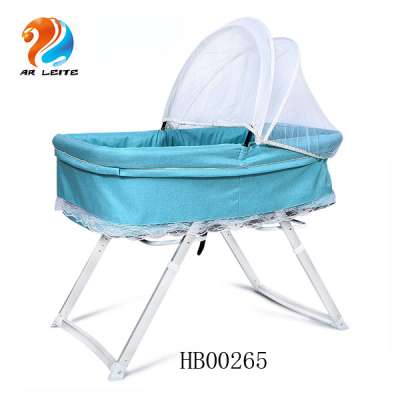 Foldable 2 in 1 comfortable rocking crib soft baby cradle swing bed set portable rocking bed for newborn