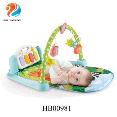 Wholesale en71 newborn infant sleep toys foldable soft cotton kid floor activity gym musical piano keyboard baby crawl play mat