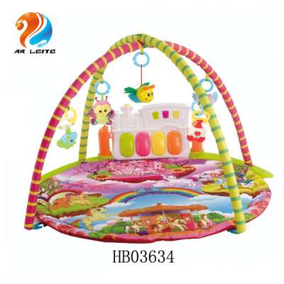 Infant early educational toot pedal piano toddler kids music fitness play mats baby piano gym mat with keyboard