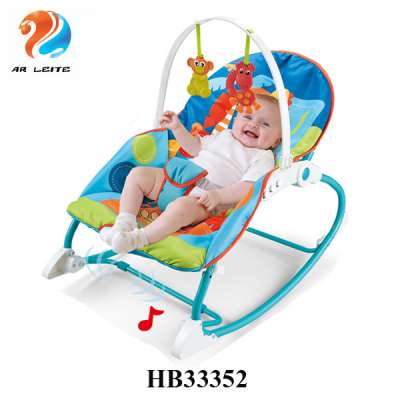 Factory price New fabric Comfortable safe music Portable New Born Infant Electric Cradle Swing Bouncer Rocking Baby Rock Chair