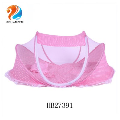 Wholesale comfortable folding portable baby travel bed with mosquito net musical baby cot infant separated bed