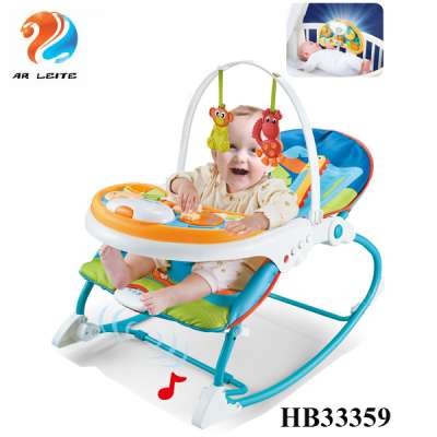 New cheap wholesale Musical newborn feeding 3 in 1 Plastic Music Electric Rocker Baby Rocking Chair baby bouncer With Light