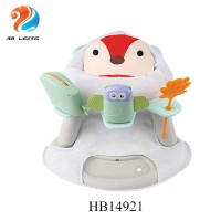 2 in 1 soft Cushion Booster Portable Plastic Dining Baby Feeding Chair with music and toys