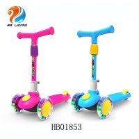 Good quality adjustable kick scooter with light foldable three wheels baby scooter