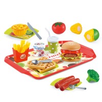 Wholesale hamburger kids pretend play set plastic fast food toy