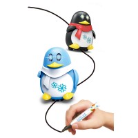 Plastic induction magic pen toy line control follower toy inductive penguin toys for kids